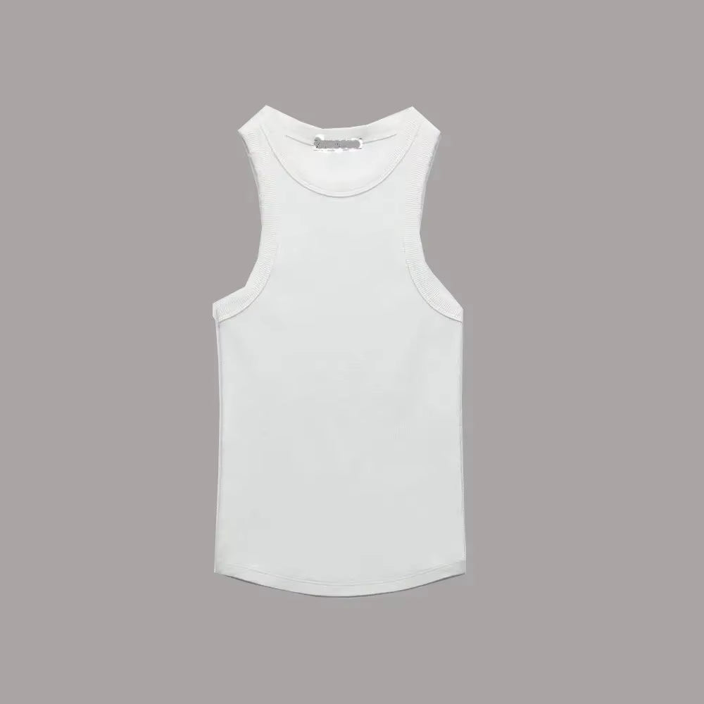 BMURHMZA Fashion New Water Wash Rib Simple Retro Workwear Women'S Tank Top