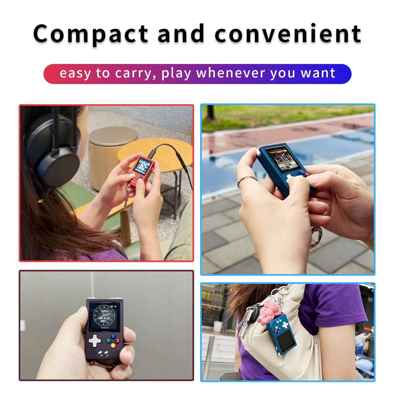 G Nano Handheld Game Console Portable Retro Video Games Consoles Hand Held Aluminum Alloy CNC Music Player 1.54Inch IPS