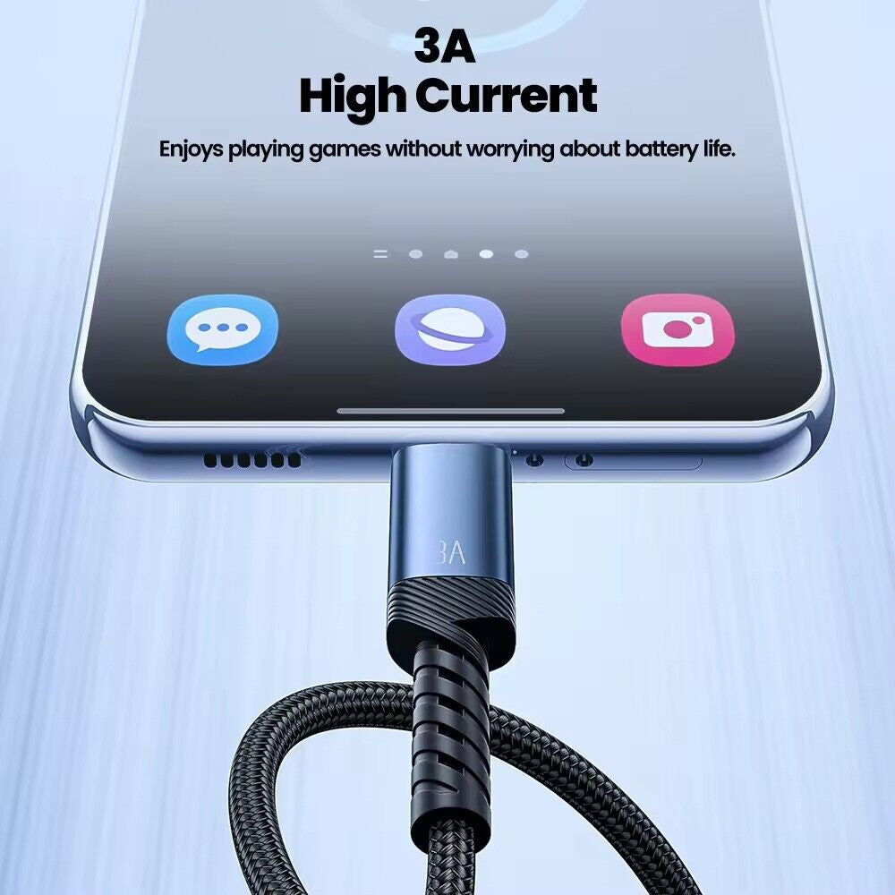 USB a to Type C Fast Charger Cable 3A for Samsung Mobile Phone Lead USB C Cable