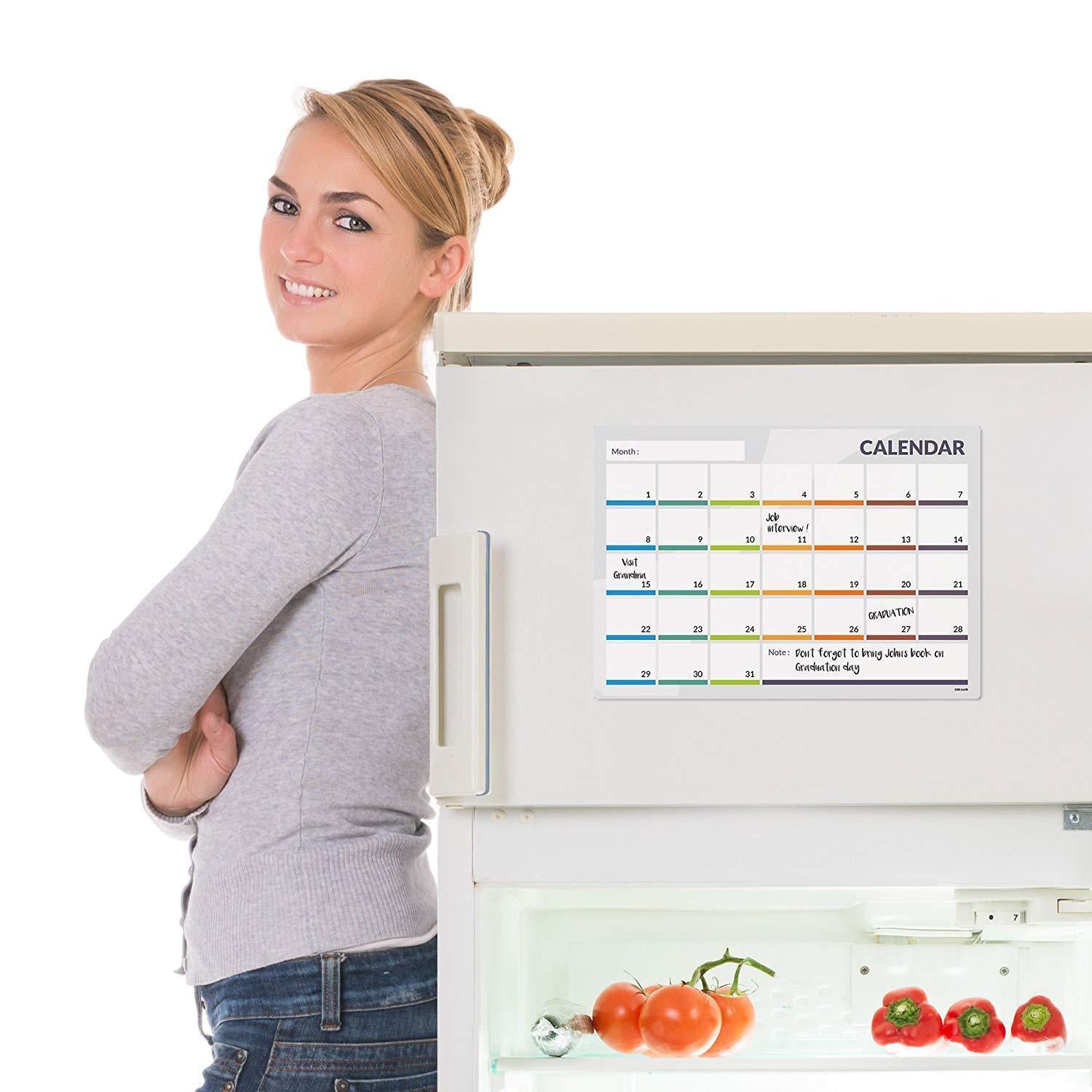 CALENDER Fridge Board Magnetic Pen Notice Memo Planner Whiteboard Large Monthly