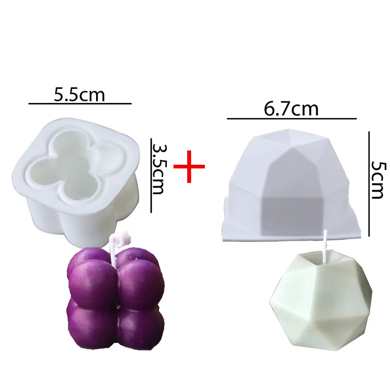 Newest Square Magic Cube Candles Mould Soy Wax Candles Mold 3D Silicon Molds for Resin Art Candle Candle Plaster Making Mould
