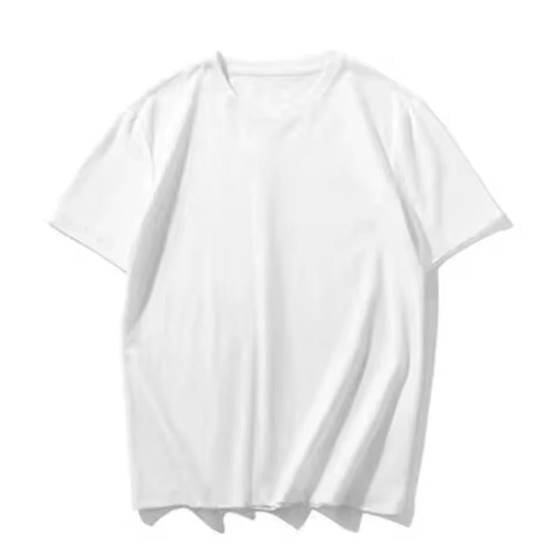 Summer 100% Cotton T Shirts Mens Casual Short Sleeve Solid Cotton Crew Neck Soft T-Shirts Basic Men'S Loose Fit Tee Shirt Tops