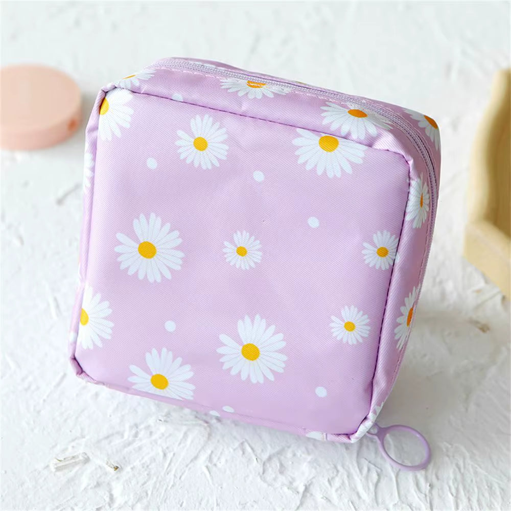 Multifunctional Rhombus Pattern Sanitary Pad Bags Reusable Napkin Storage Organizer Women Pad Pouch Bags Portable Makeup Bags
