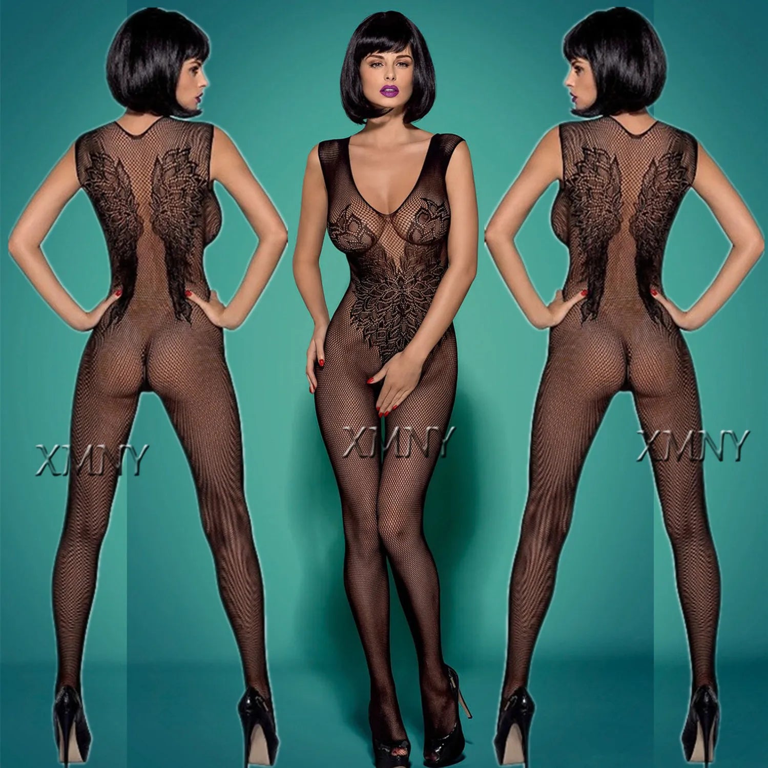 Lingerie Bodysuit Sexy Open Crotch Bodystocking Erotic Fishnets Body Stocking Underwear Outfits for Woman Jumpersuits Costumes