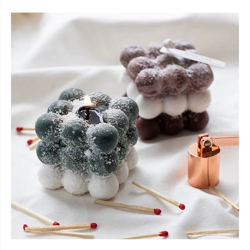 Newest Square Magic Cube Candles Mould Soy Wax Candles Mold 3D Silicon Molds for Resin Art Candle Candle Plaster Making Mould