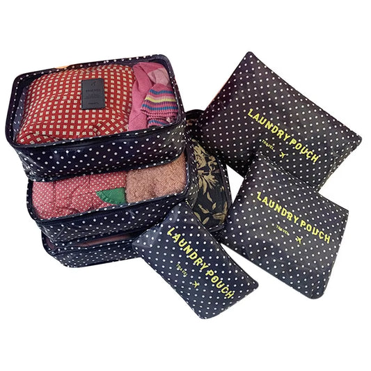 6Pcs Travel Organizer Set Suitcase Storage Bag Portable Clothes Underwear Shoes Cubes for Travels Makeup Bags Luggage Organizers