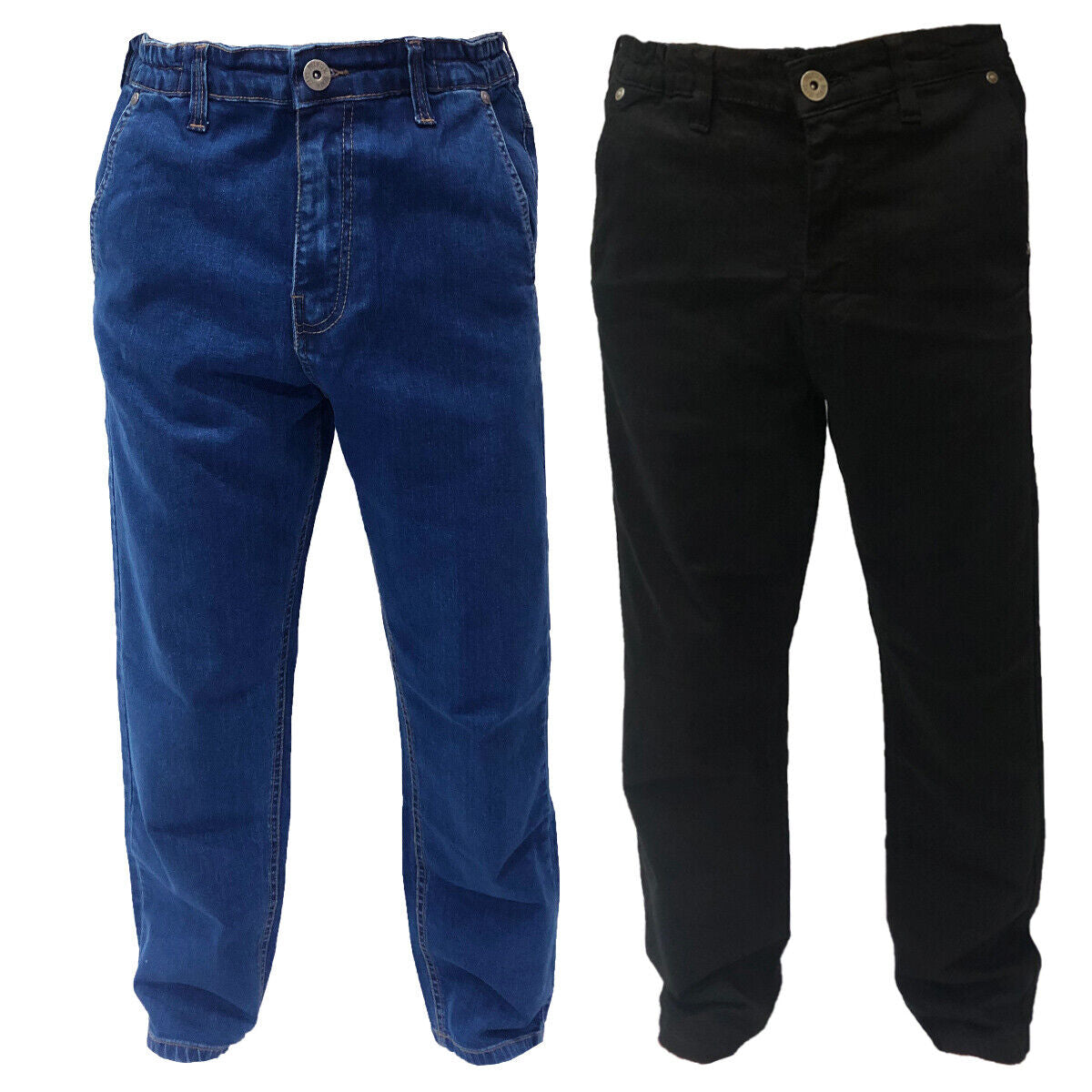 Straight Fit Elasticated Waist Stretch Mens Denim Jeans