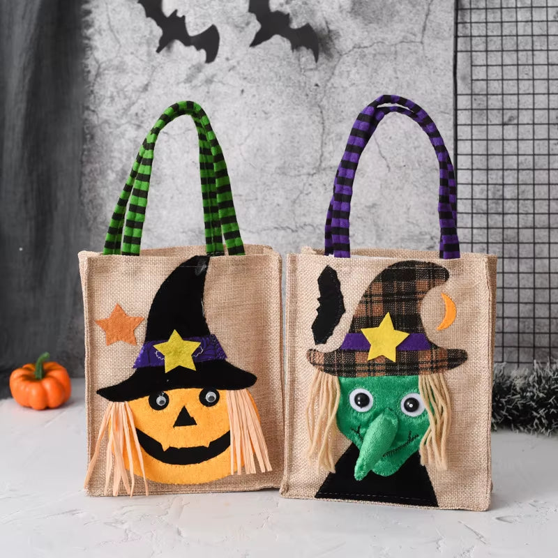 1Pc Halloween Gifts Non-Woven Handbags Candy Bags Pumpkin Bags Decorations Props Gift Bags Gift Box Packaging