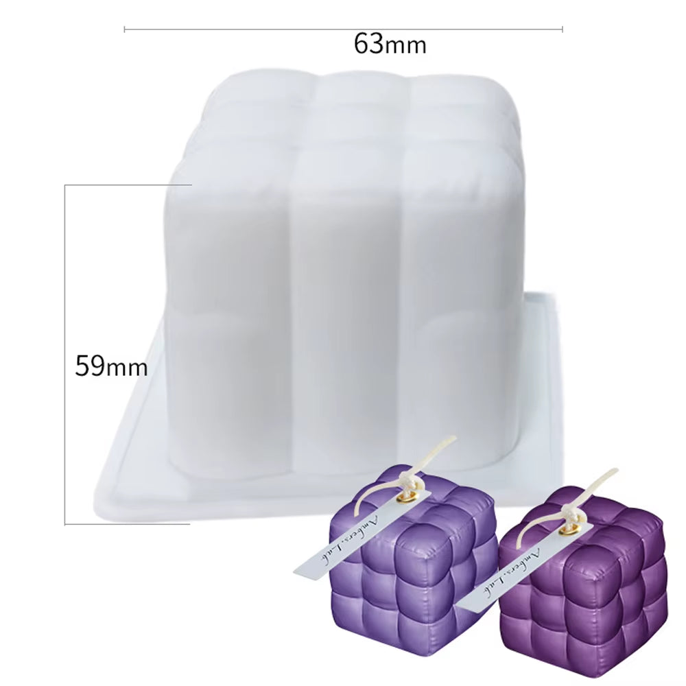 Newest Square Magic Cube Candles Mould Soy Wax Candles Mold 3D Silicon Molds for Resin Art Candle Candle Plaster Making Mould