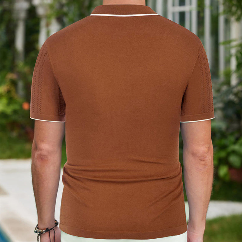 Short-Sleeved Polo Shirt Summer Button Lapel Top Fashion Business Men'S Clothing